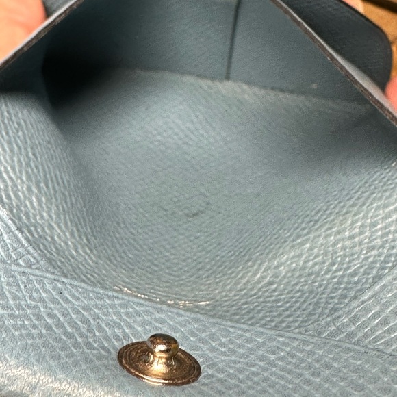 ?Hermès Blue Bastia coin case pouch